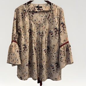 Miss Me Floral Butterfly Blouse Top Medium‎ Boho Peasant Gypsy Hippie Festival